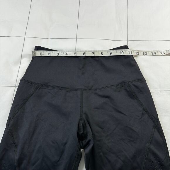 Ruby Ribbon Leggings Womens Small Black Laser Cut Cropped Athletic Capri Active - Picture 6 of 9